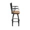Holland Bar Stool Co Jackie with Arms 36 in. Swivel Bar Stool with Black Wrinkle Finish and Medium Oak Seat 415 - alternate 2